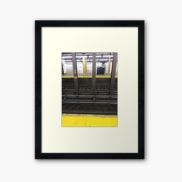 Track,Window, Subway, rails, metals, railway, railroad, elevated, columns Framed Art Print