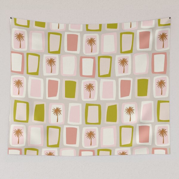 Item preview, Palm Springs  style retro geometric shapes and palms designed and sold by BrankaPD.