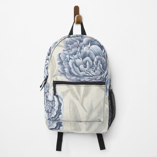 Item preview, Watercolor indigo blue Peonies and translucent leaves pattern with yellow background. designed and sold by NadyaSaen.