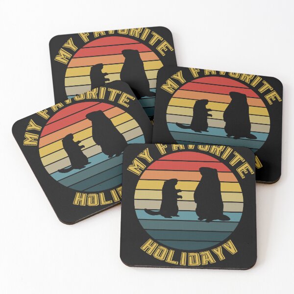 Item preview, My Favorite Holiday Retro Groundhog Day designed and sold by PrintItStudio.