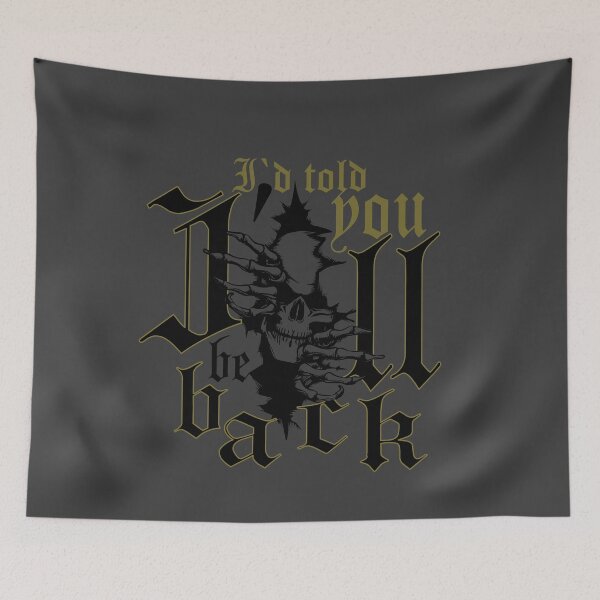 Item preview, Dart skull motif with saying: I'll be back, cool design for leisure and sports. designed and sold by ChrUzDesigner.