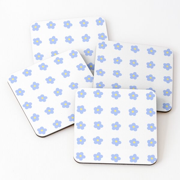 Item preview, 25 Minimalistic Two Coloured Blue Flowers Set designed and sold by posterful.