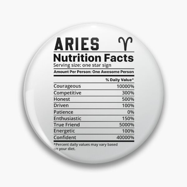 Item preview, Aries Zodiac Sign Nutrition Facts , Astrology , Star Sign Characteristics, Horoscope Graphic, Astrological Decor designed and sold by pugshowsfashion.