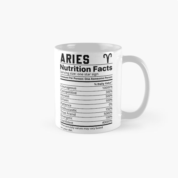 Item preview, Aries Zodiac Sign Nutrition Facts , Astrology , Star Sign Characteristics, Horoscope Graphic, Astrological Decor designed and sold by pugshowsfashion.