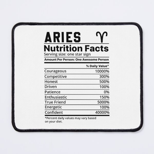 Item preview, Aries Zodiac Sign Nutrition Facts , Astrology , Star Sign Characteristics, Horoscope Graphic, Astrological Decor designed and sold by pugshowsfashion.
