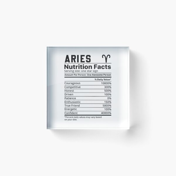 Item preview, Aries Zodiac Sign Nutrition Facts , Astrology , Star Sign Characteristics, Horoscope Graphic, Astrological Decor designed and sold by pugshowsfashion.