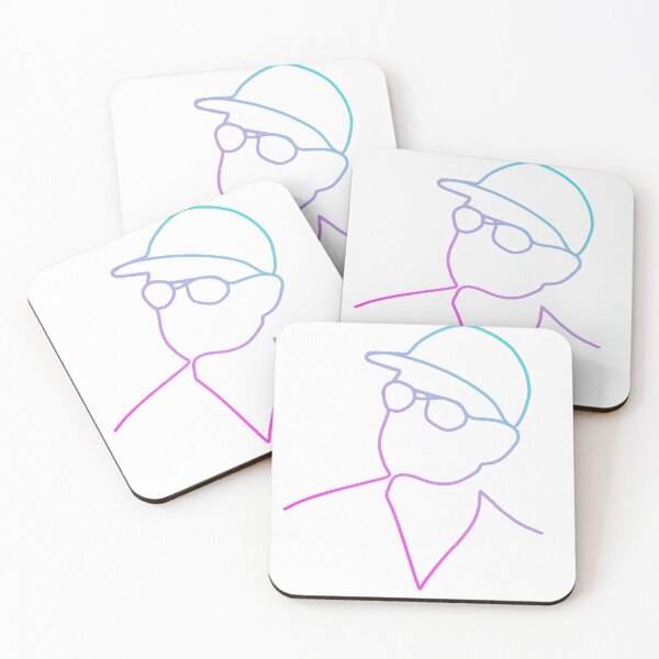 Item preview, Single Line Art Man in Baseball cap and sunglasses designed and sold by InkWellINever.