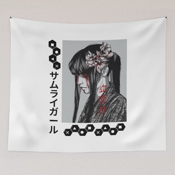 Item preview, Girl Anime Art Samurai Blood Kanji designed and sold by JAPANISTICstore.