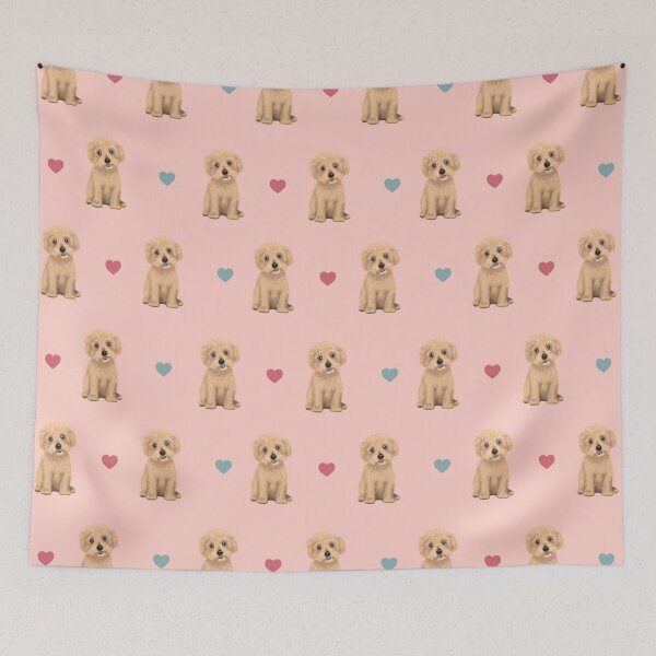 Item preview, Maltipoos and Hearts - pink designed and sold by Kittys-Art.