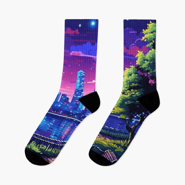 Item preview, New York City Evening Park Synthwave Retro Pixel Art designed and sold by LVTFCOarts.