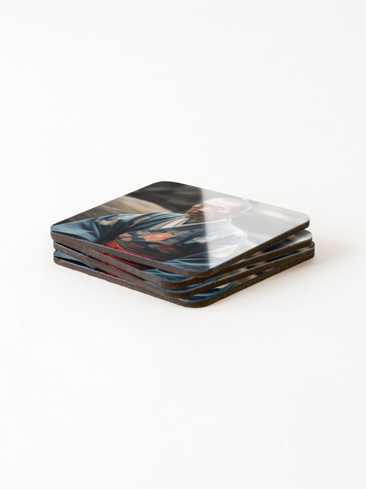 Thumbnail 4 of 5, Coasters (Set of 4), Contemplative Reverie | A Samurai's Reflection designed and sold by Rothnaric.