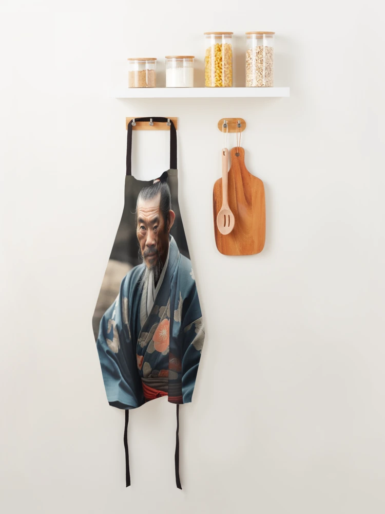 Thumbnail 4 of 6, Apron, Contemplative Reverie | A Samurai's Reflection designed and sold by Rothnaric.