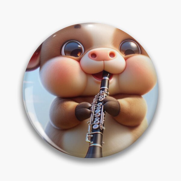 Item preview, Pig playing clarinet designed and sold by Clarinetu.