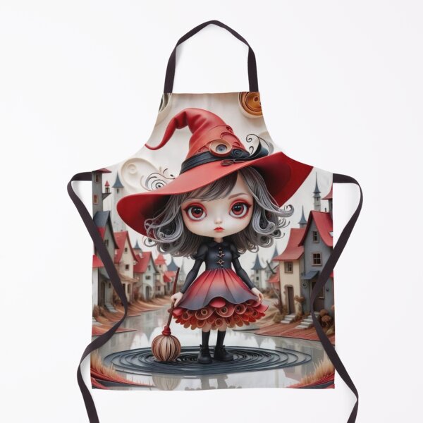 Item preview, Little Red Witch with her Broom designed and sold by NewAgerJul.