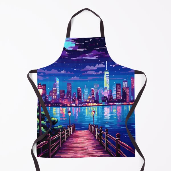 Item preview, New York River View Retro Pixel Art designed and sold by LVTFCOarts.