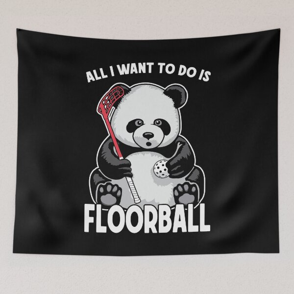 Item preview, Panda Floorball All I Want To Do Is Cute Funny Bear Player designed and sold by GrandeDuc.