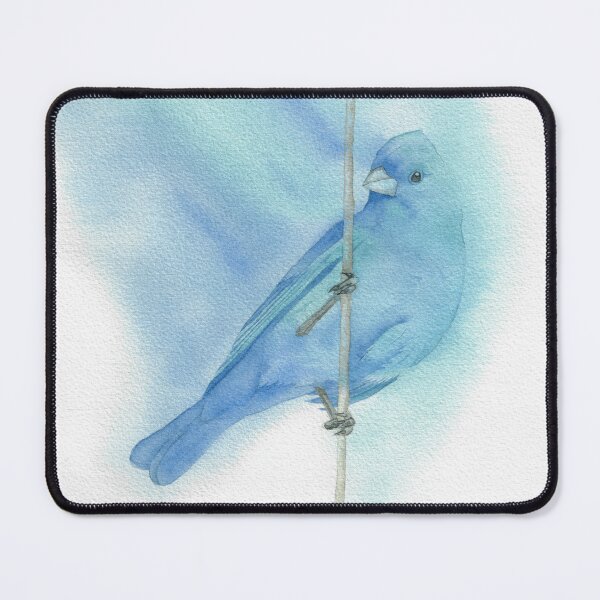 Item preview, indigo bunting bird watercolor painting designed and sold by L'Atelier Oranjade.