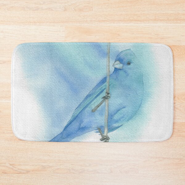 Item preview, indigo bunting bird watercolor painting designed and sold by L'Atelier Oranjade.