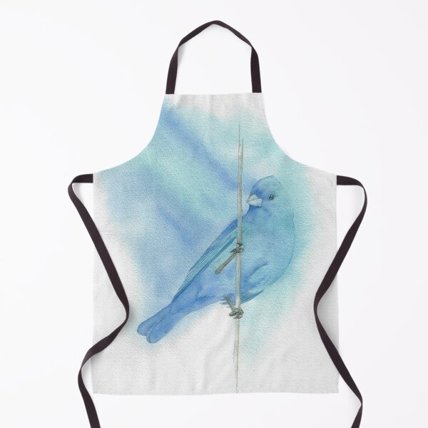 Item preview, indigo bunting bird watercolor painting designed and sold by L'Atelier Oranjade.
