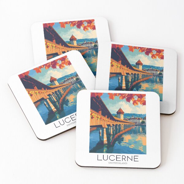Item preview, A Pop Art Travel Print of Lucerne - Switzerland  designed and sold by StudioRedKoala.