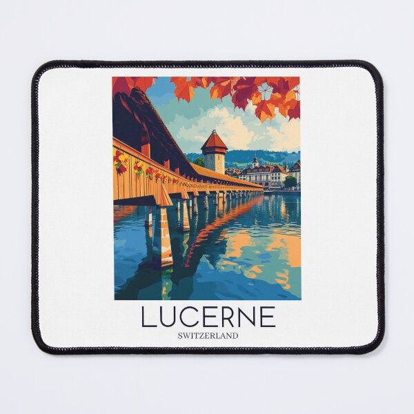Item preview, A Pop Art Travel Print of Lucerne - Switzerland  designed and sold by StudioRedKoala.
