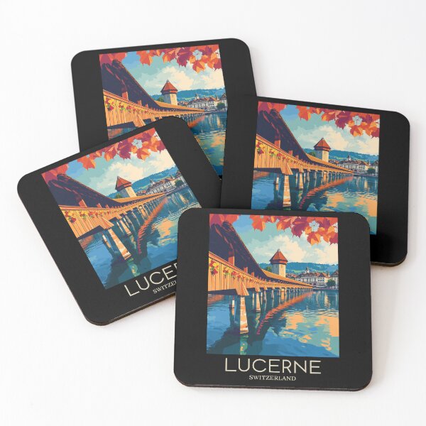 Item preview, A Pop Art Travel Print of Lucerne - Switzerland  designed and sold by StudioRedKoala.