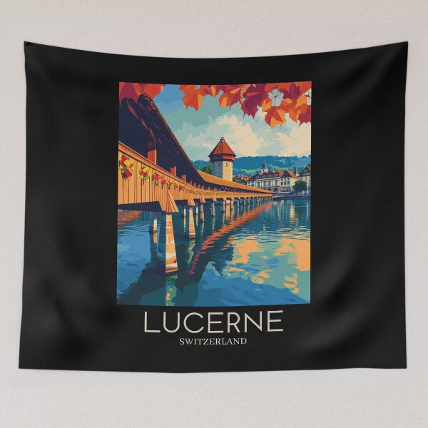 Item preview, A Pop Art Travel Print of Lucerne - Switzerland  designed and sold by StudioRedKoala.