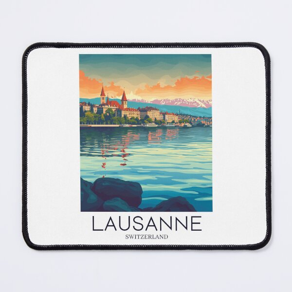 Item preview, A Pop Art Travel Print of Lausanne - Switzerland designed and sold by StudioRedKoala.