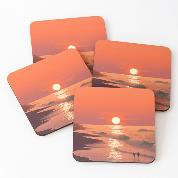 Item preview, Peaceful California Beach Sunset Retro Pixel Art designed and sold by LVTFCOarts.