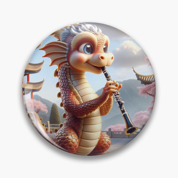 Item preview, Dragon playing clarinet designed and sold by Clarinetu.