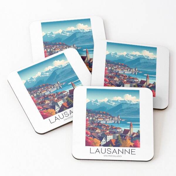 Item preview, A Pop Art Travel Print of Lausanne - Switzerland  designed and sold by StudioRedKoala.