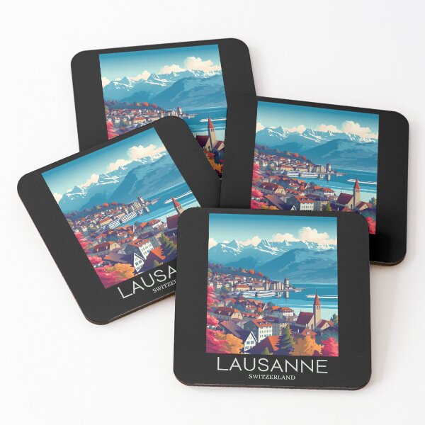 Item preview, A Pop Art Travel Print of Lausanne - Switzerland  designed and sold by StudioRedKoala.