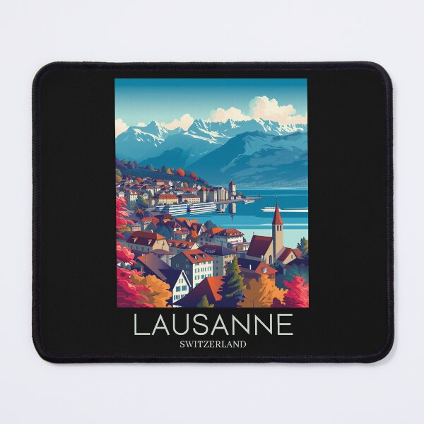 Item preview, A Pop Art Travel Print of Lausanne - Switzerland designed and sold by StudioRedKoala.
