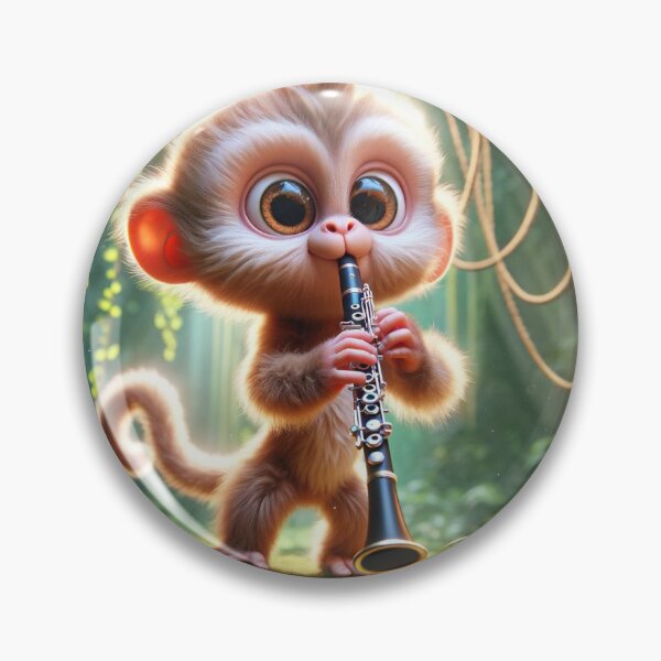 Item preview, Monkey playing clarinet designed and sold by Clarinetu.