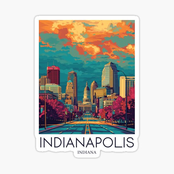 Item preview, A Pop Art Travel Print of Indianapolis - Indiana  designed and sold by StudioRedKoala.