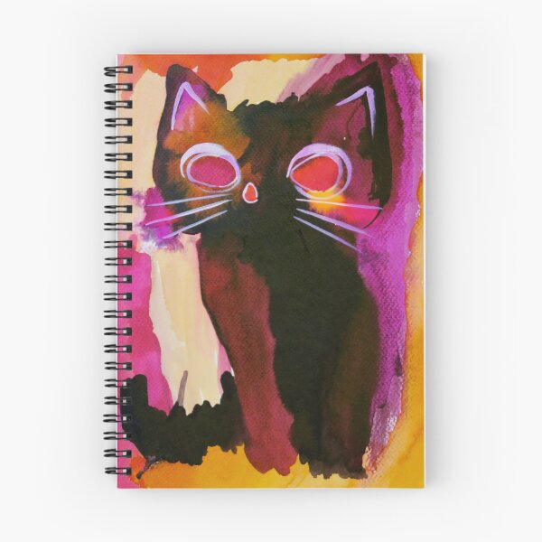 Item preview, Abstract Black Cat In Ink - Violet Magenta Orange designed and sold by Express Yourself Artshop.