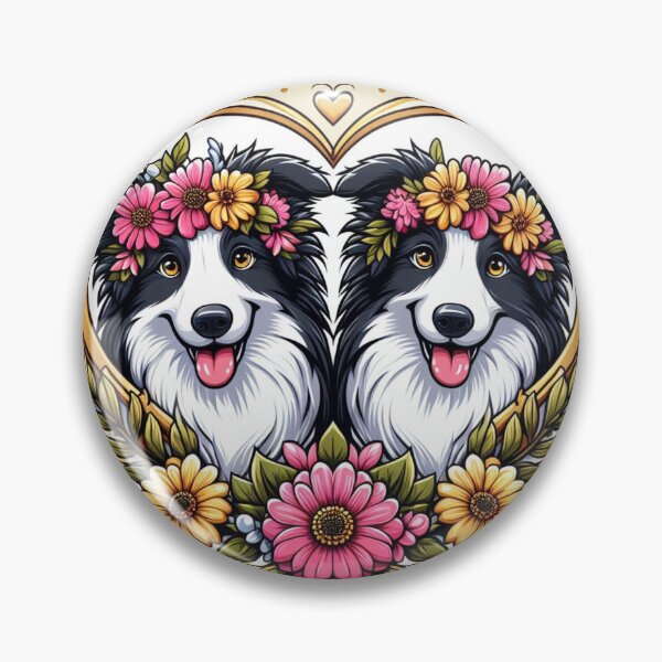 Item preview, Border Collie Black And White Dogs smiley Dog Valentine's Daisies designed and sold by CoffeeIsATrip.