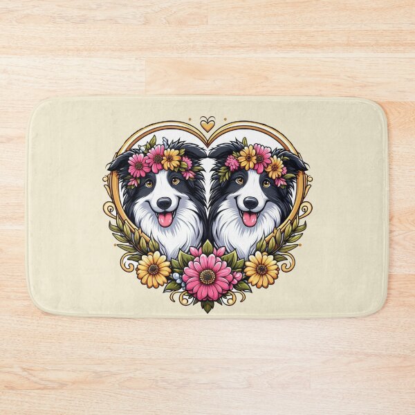 Item preview, Border Collie Black And White Dogs smiley Dog Valentine's Daisies designed and sold by CoffeeIsATrip.