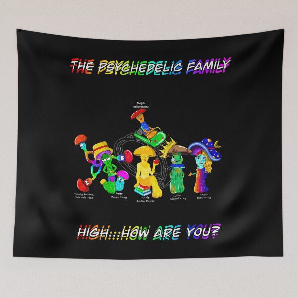 Item preview, The Psychedelic Family, Magic Mushrooms, Abstract, Rainbow Art designed and sold by MayGreenAbgrall.
