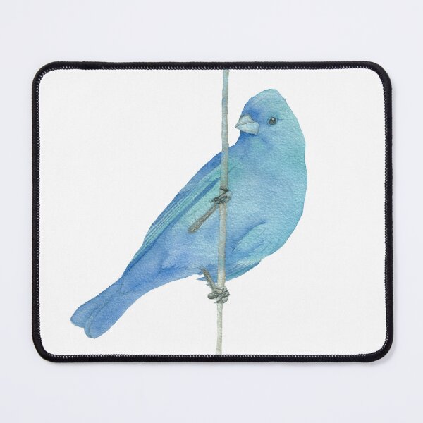 Item preview, indigo bunting bird watercolor painting v2 designed and sold by L'Atelier Oranjade.