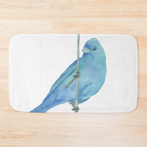 Item preview, indigo bunting bird watercolor painting v2 designed and sold by L'Atelier Oranjade.