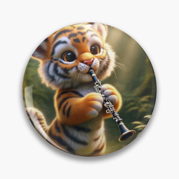 Item preview, Tiger playing clarinet designed and sold by Clarinetu.
