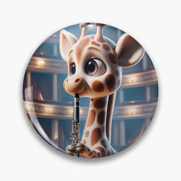 Item preview, Giraffe playing clarinet designed and sold by Clarinetu.