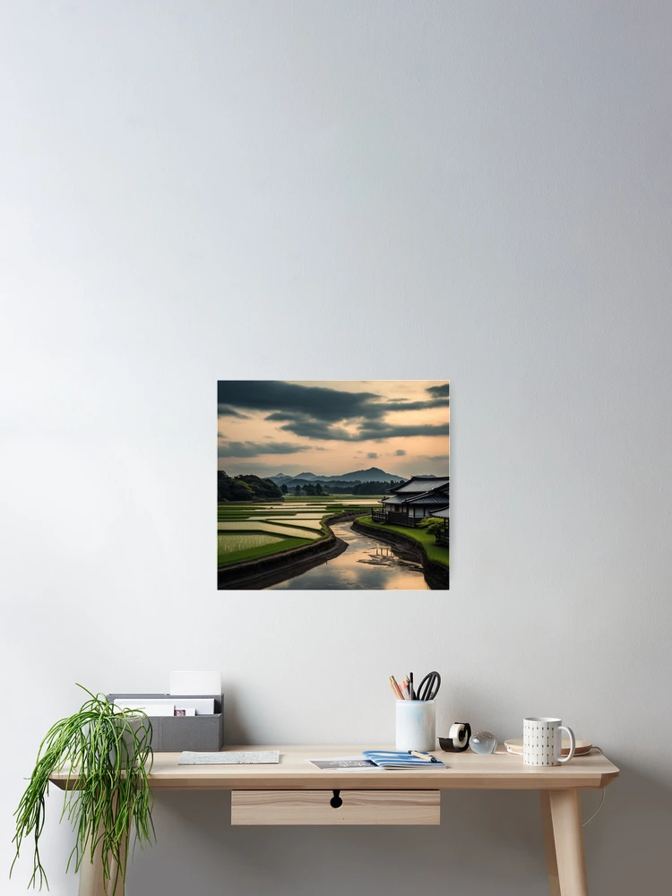 Thumbnail 2 of 3, Poster, Sunset Homestead | Edo Rice Fields designed and sold by Rothnaric.