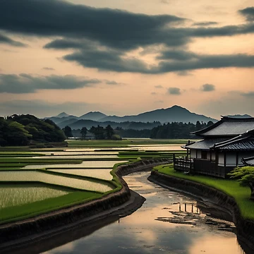 Artwork thumbnail, Sunset Homestead | Edo Rice Fields by Rothnaric