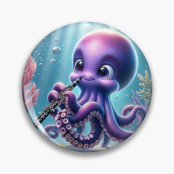 Item preview, Octopus playing clarinet designed and sold by Clarinetu.