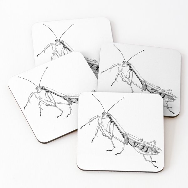 Item preview, Black Linework Praying Mantis designed and sold by EleoraDoodles.