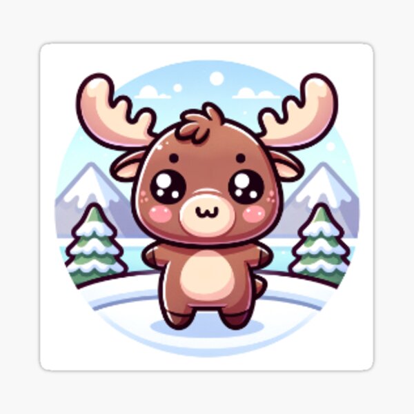 Cute Moose Sticker