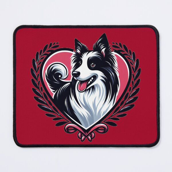 Item preview, Border Collie Black And White Dogs smiley Dog Valentine's Heart designed and sold by CoffeeIsATrip.