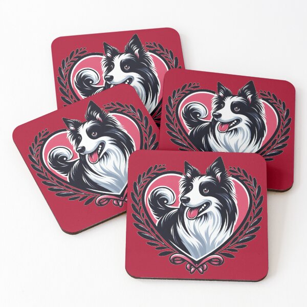 Item preview, Border Collie Black And White Dogs smiley Dog Valentine's Heart designed and sold by CoffeeIsATrip.